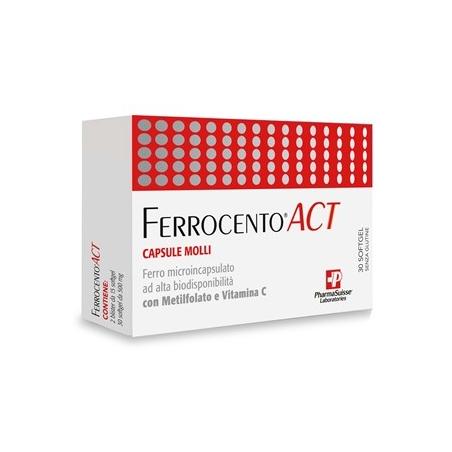 Pharma Suisse Ferrocento Act 30 Capsule Molli Integratore Gravidanza