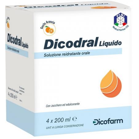 Decofarm Dicrodal Liquido 4 Brick X 200 Ml Soluzione Reidratante Gusto Arancia