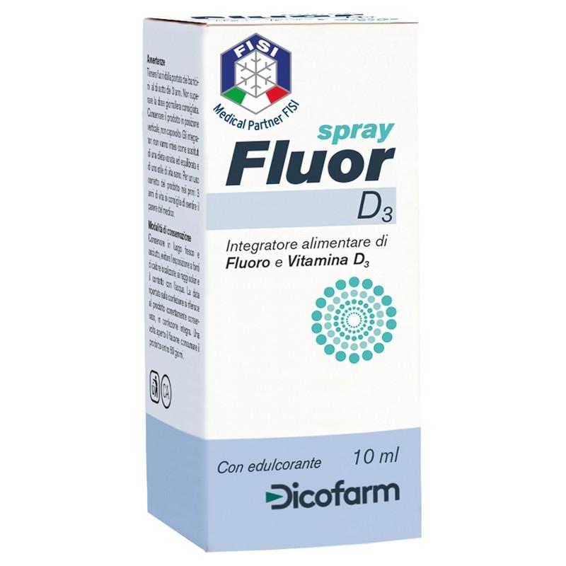 Dicofarm Fluor D3 Spray 10 ml Integratore di fluoro e vitamina D3