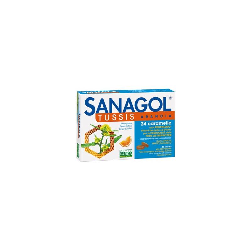 Phyto Garda Sanagol Tuss 24 Caramelle per benessere gola gusto arancia