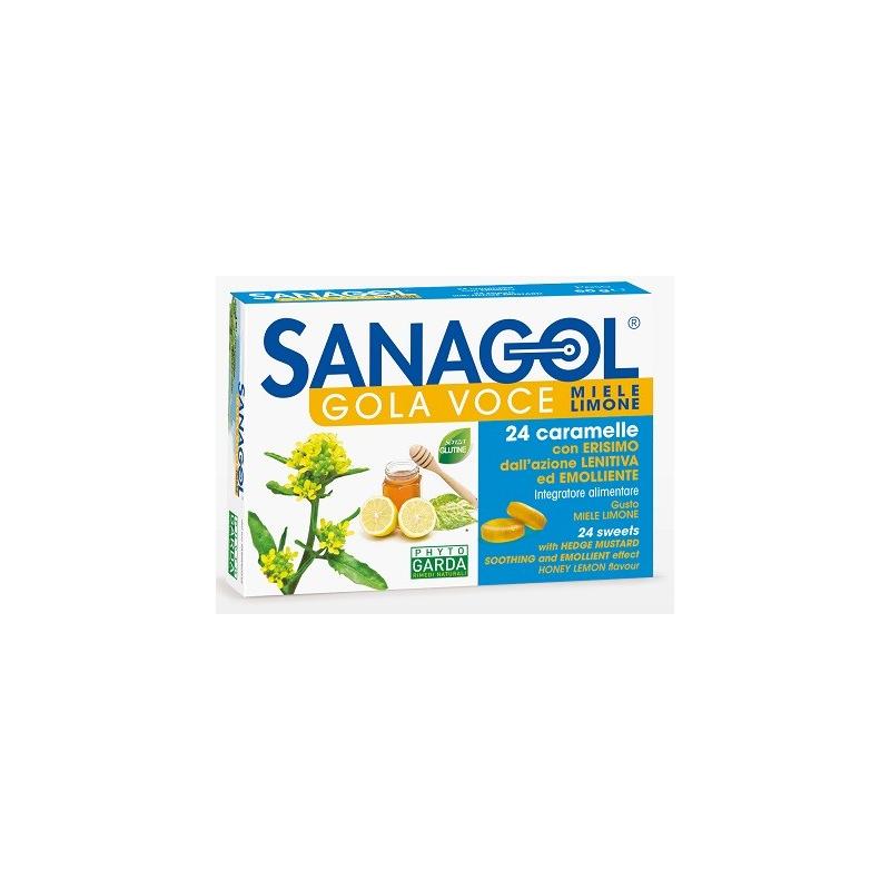 Phyto Garda Sanagol Gola Voce 24 Caramelle per la gola Gusto miele limone