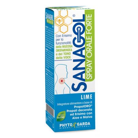 Phyto Garda Sanagol Spray Forte 20 ml Spray benessere gola gusto lime