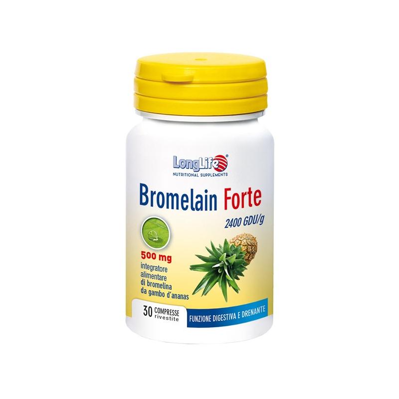 Longlife Bromelain Forte 500MG Integratore Alimentare 30 Compresse