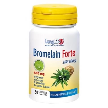 Longlife Bromelain Forte 500MG Integratore Alimentare 30 Compresse