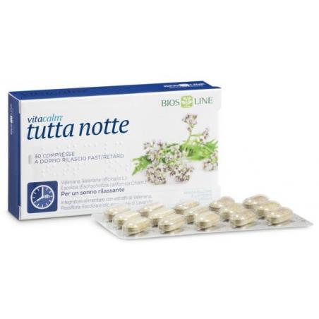 Bios Line VitaCalm Tutta Notte Integratore per Favorire il Riposo Notturno 30 Compresse