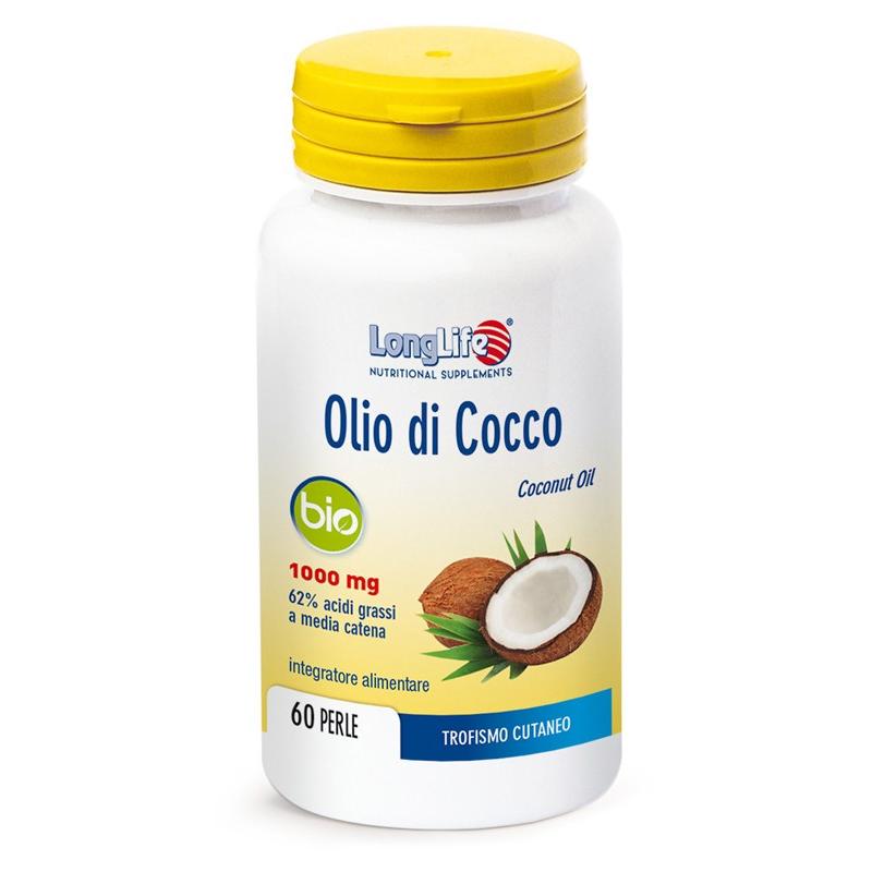 LongLife Olio di Cocco Bio 60 Perle Integratore Energetico e Antiossidante