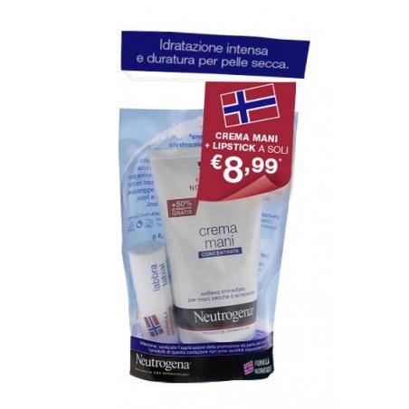 Neutrogena Crema Mani Idratante Profumata + Stick Labbra Idratante
