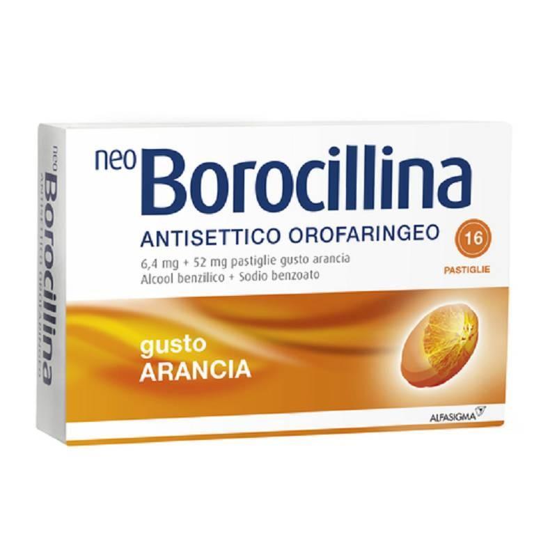 Neo Borocillina Farmaco per il mal di Gola 16 Pastiglie Arancia