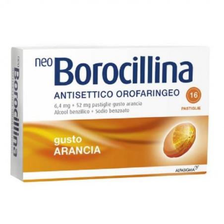 Neo Borocillina Farmaco per il mal di Gola 16 Pastiglie Arancia