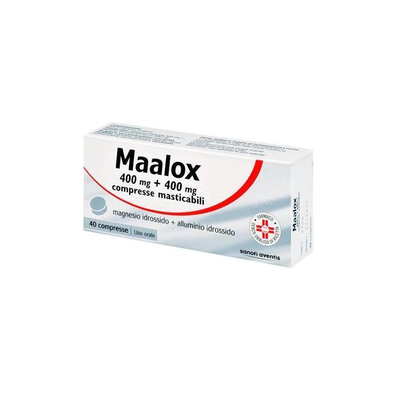 MAALOX*40 cpr mast 400 mg + 400 mg