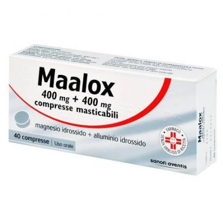 MAALOX*40 cpr mast 400 mg + 400 mg
