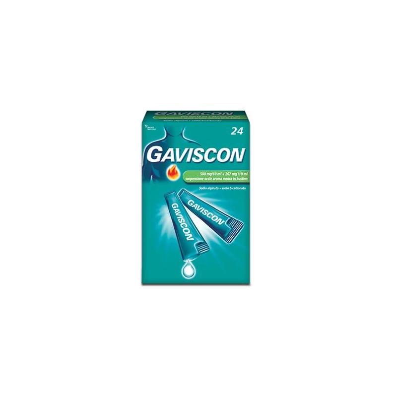 Gaviscon Sospensione Orale 24 bustine 500 mg/10 ml + 267 mg/10 ml