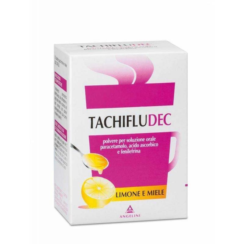Angelini Tachifludec Soluzione Orale Polvere 10 Buste Limone Miele 600 Mg + 40 Mg + 10 Mg