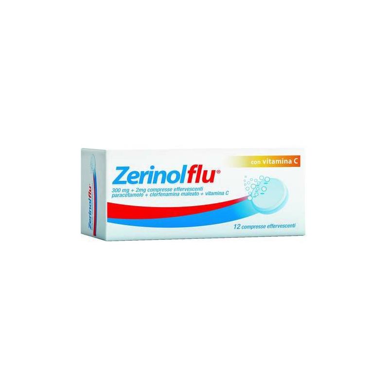 Sanofi Zerinolflu 12 Compresse Effervescenti 300 Mg + 2 Mg + 250 Mg