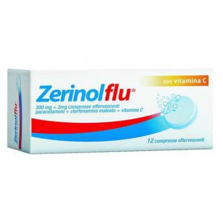 Sanofi Zerinolflu 12 Compresse Effervescenti 300 Mg + 2 Mg + 250 Mg