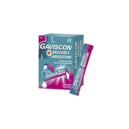 Gaviscon Bruciore e Indigestione 24 bustine 500 mg + 213 mg + 325 mg