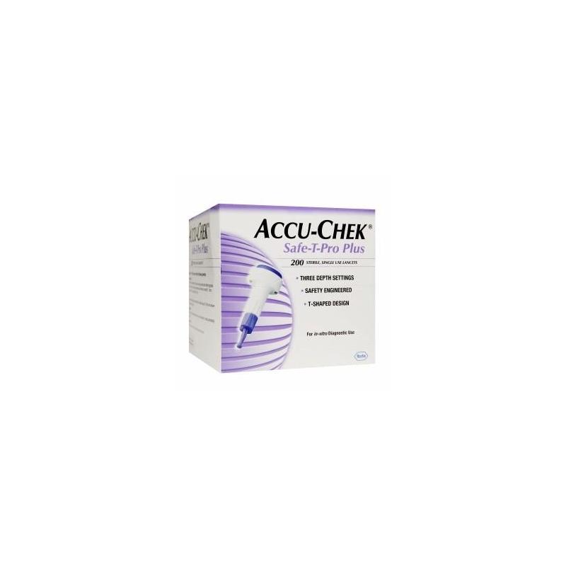 Accu Check Safe T-Pro Plus 200 Lancette Sterili Monouso Misurazione Glicemia