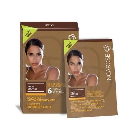Incarose Maxi Bronze 6 Salviette Autoabbronzanti Viso Décolleté