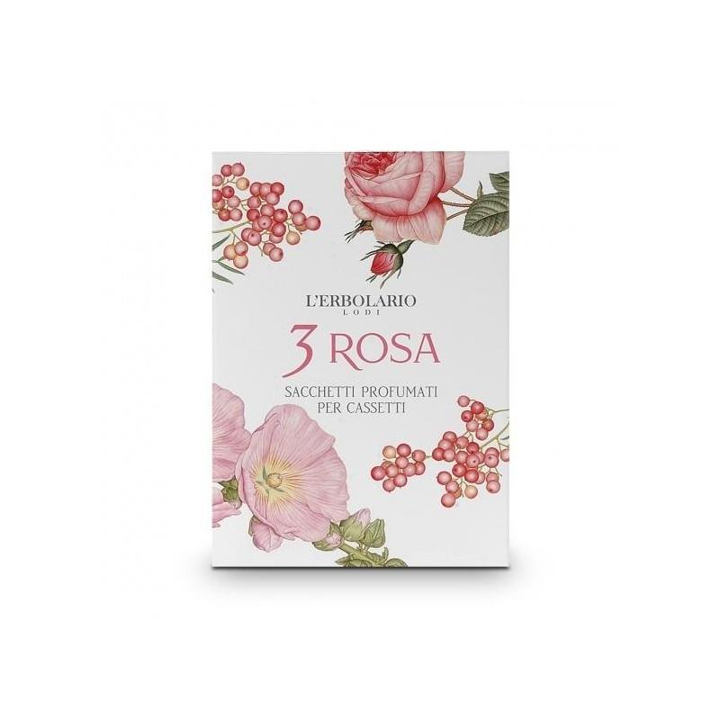 L'Erbolario 3 Rosa Sacchetti Profumati per Cassetti
