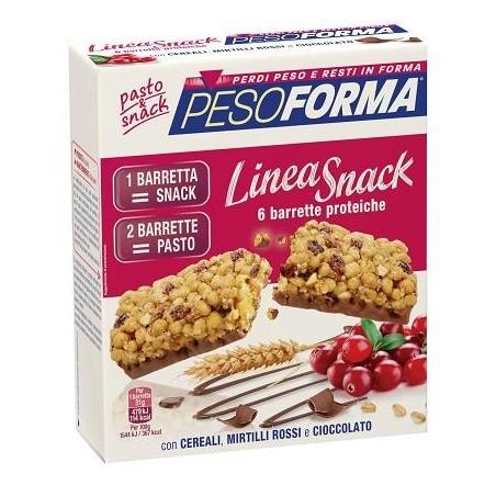 Pesoforma Linea Snack 31 g 6 Barrette Proteiche ai Cereali e Mirtilli Rossi
