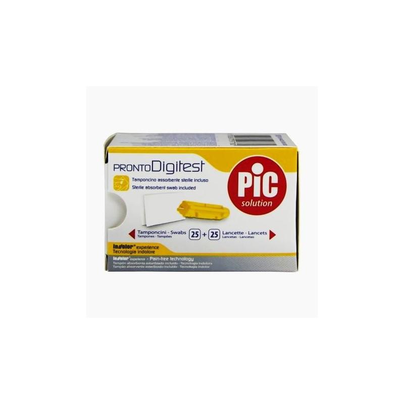 Pic ProntoDigitest 25 Lancette + 25 Tamponcini Assorbenti Glicemia