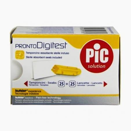 Pic ProntoDigitest 25 Lancette + 25 Tamponcini Assorbenti Glicemia