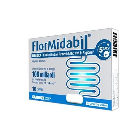 Sandoz FlorMidabìl Ricarica Fermenti Lattici Azione Concentrata 10 Capsule