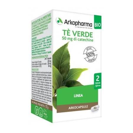 Arkopharma Arkocapsule Tè Verde Bio 40 Capsule Integratore Dimagrante