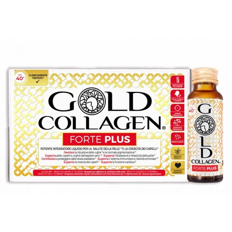 Minerva Gold Collagen Forte Plus Integratore per la Bellezza della Pelle 10 Flaconcini