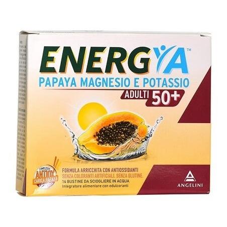 Angelini Energya Papaya Magnesio e Potassio Adulti Integratore di sali minerali50+ 14 Bustine - Scadenza Prodotto 31/12/2026