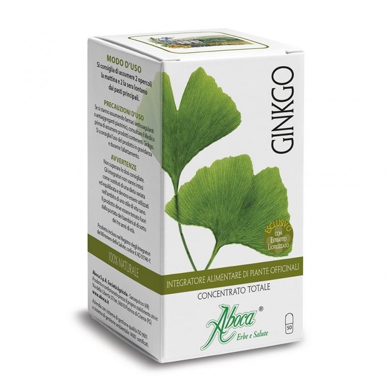 Aboca Ginkgo Concentrato Totale Integratore Coadiuvante 50 Opercoli