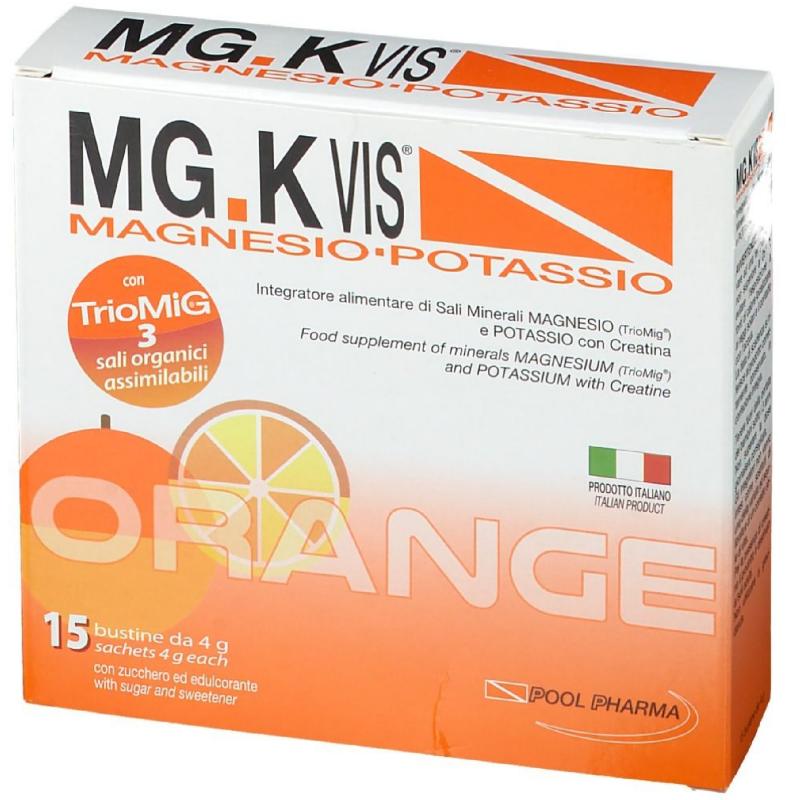 MGK VIS Magnesio e potassio Gusto Arancia 15 Bustine