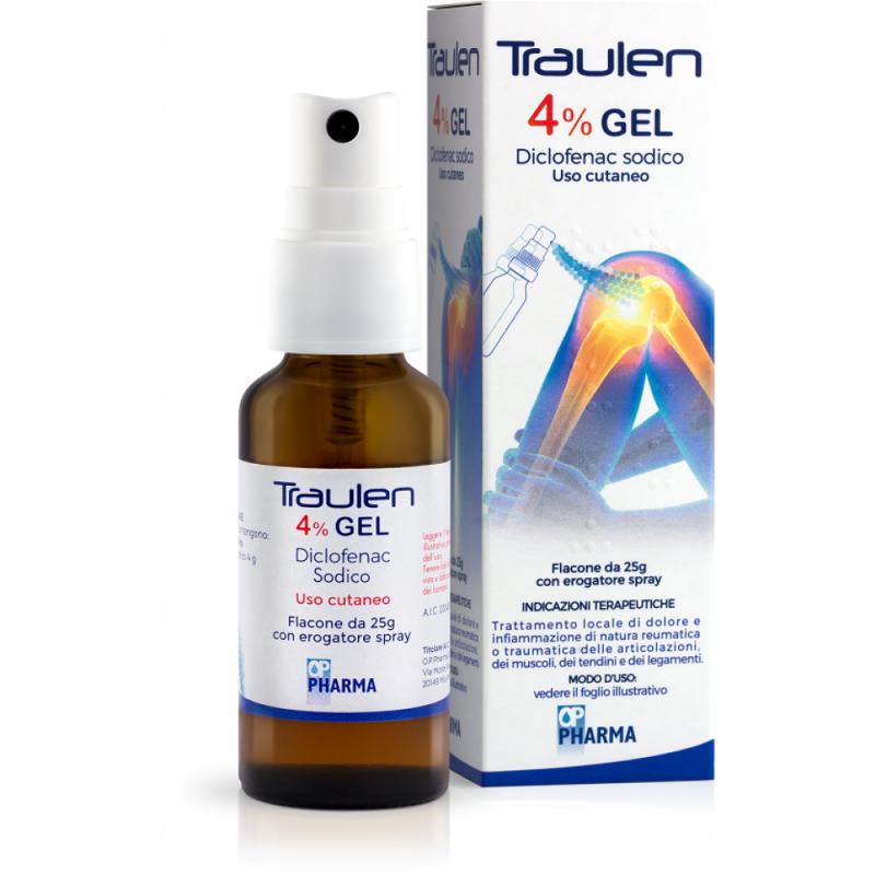 O. P. Pharma Traulen Gel Cutaneo 25 G 4% Con Erog