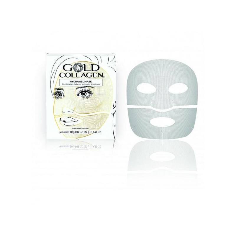 Minerva Gold Collagen Hydrogel Mask Idratante Illuminante 4 Pezzi