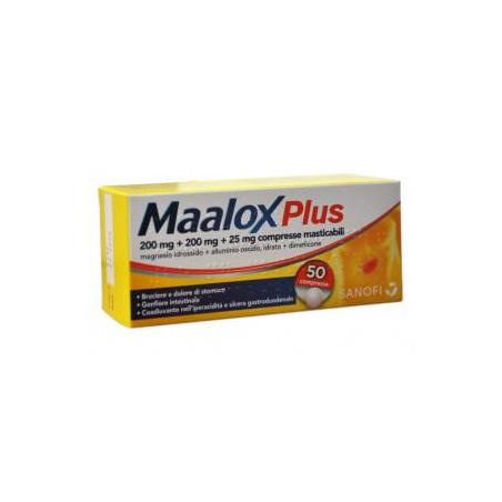 MAALOX PLUS* Farmaco per la Digestione 50 Compresse Masticabili