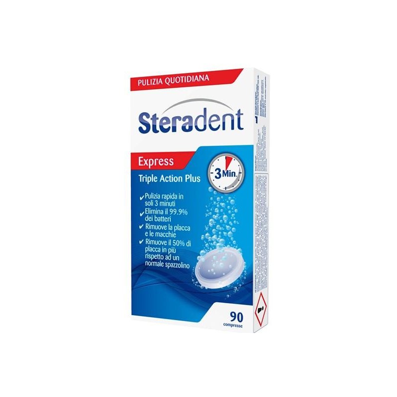 Steradent Triple Action Plus 90 Compresse Pulenti