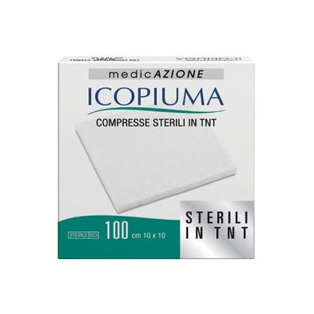 Garza Compressa In Tessuto Non Tessuto Icopiuma Adesiva 10x10 Cm 100 Pezzi