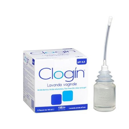 Clogin Lavanda Vaginale 5 Flaconi Da 100 Ml + 5 Cannule Vaginali Monouso