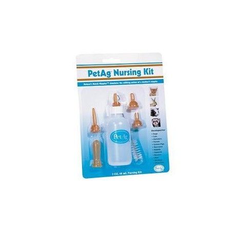NURSING KIT BIBERON DA 60ML PER ANIMALI + TETTARELLE VARIE MISURE + SCOVOLINO PER PULIZIA