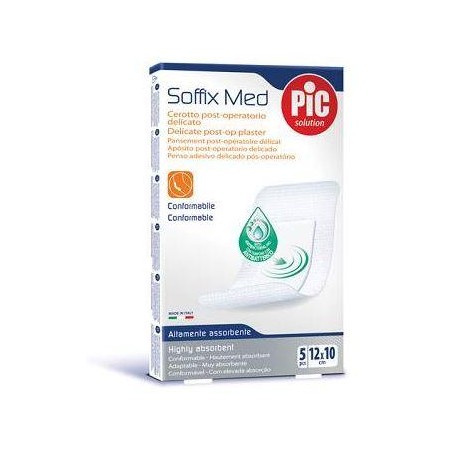 Cerotto Pic Soffix Med In Tnt Con Tampone Centrale Assorbente Sterile Monouso 10x12 Cm Antibatterico 5 Pezzi