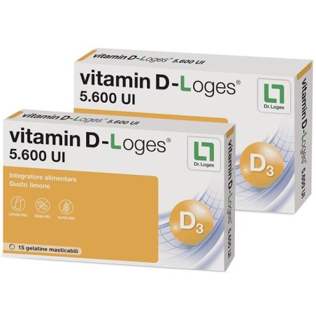 Vitamin D-loges 30 Gelatine Masticabili Gusto Limone 42 G