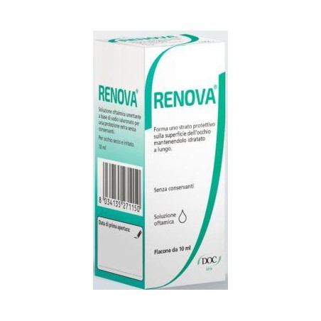 Renova Collirio Sostituto Lacrimale A Base Di Acido Ialuronico 0,4% Flacone Da 10 Ml Senza Conservanti