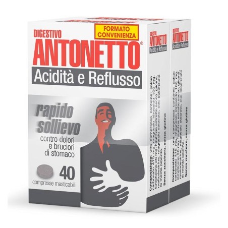 Digestivo Antonetto Acidita' E Reflusso 40 Compresse Masticabili