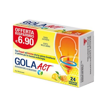 Gola Act Miele Limone 24 Compresse Solubili 33,6 G
