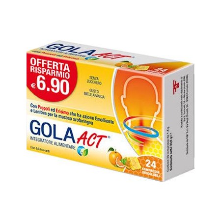 Gola Act Miele Arancia 24 Compresse Solubili 33,6 G