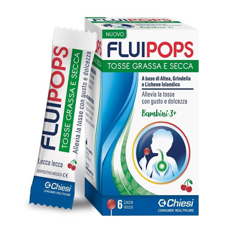 Fluipops 6 Lecca Lecca Gusto Ciliegia Per Tosse