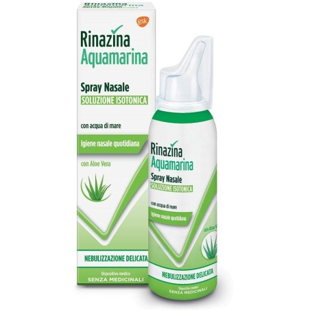 Rinazina Aquamarina Isotonica Aloe Spray Nebulizzazione Delicata 100 Ml