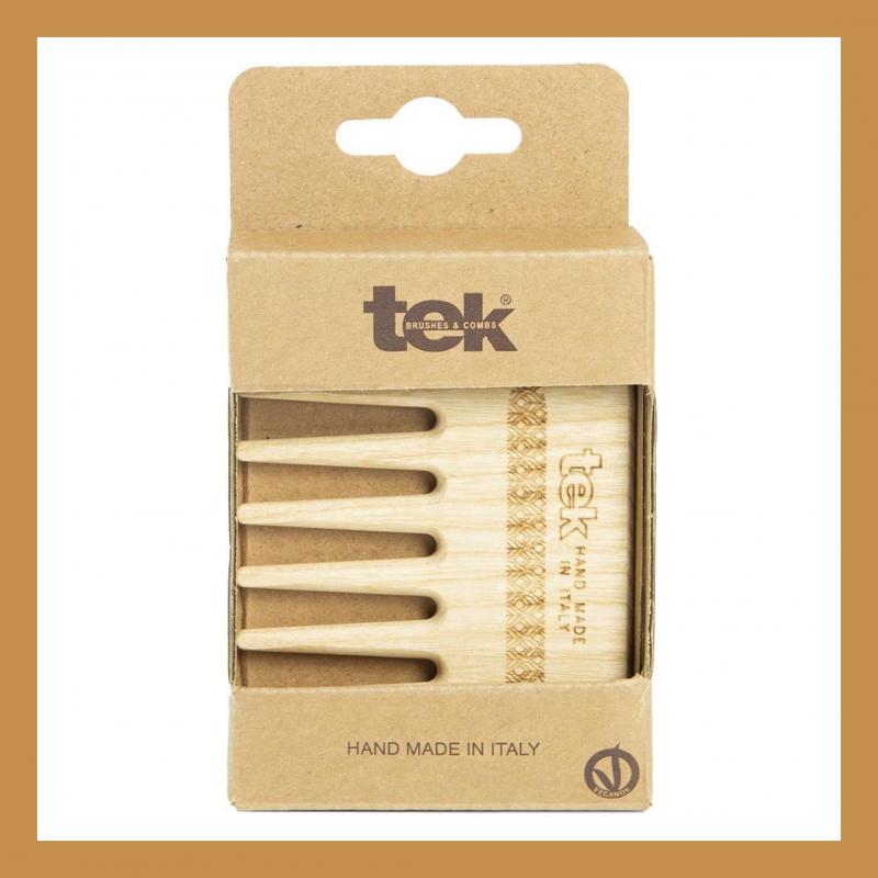 Tek pettine afro in legno