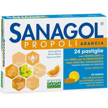 SANAGOL PROPOLI SENZA ZUCCHERO ARANCIA 24 CARAMELLE