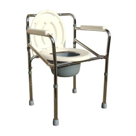 Ausilium Sedia Pieghevole Comoda 4 in 1 per Wc o Doccia Altezza Regolabile 45-55Cm